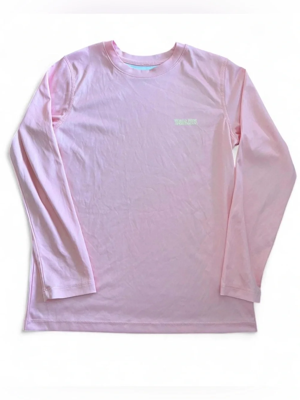 World Wide Sportsman Kids Long-Sleeve Crew Neck Top - Light Pink